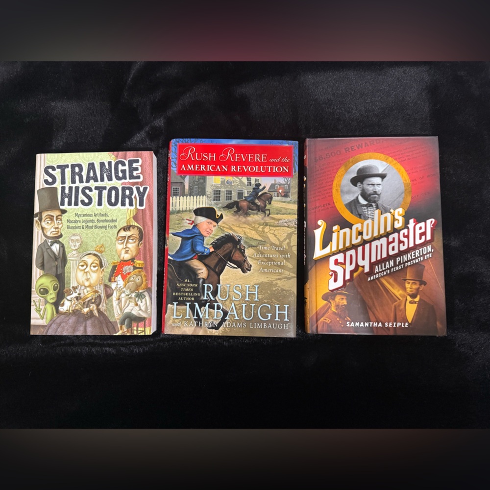 History Books For Kids Lot Of 3 Strange History, Lincoln’s Spymaster Rush Revere
